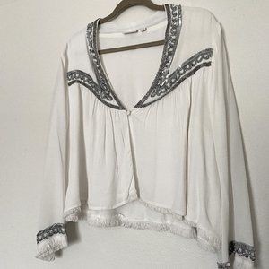 Fringe + Metallic Crop Top